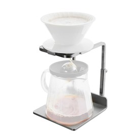 watchget Pour Over Stand Adjustable Coffee Drip Station Stainless Steel Coffee Dripper Stand Reusable Pour Over Coffee Dripper Stand, Silver