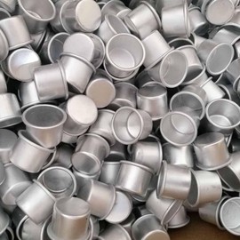 20 Pcs Aluminum Candle Cups Small Metal Candlestick Holder Cups Tealight Cups Candlestick Liners Inserts Holders for Lamp or Candle Making, 27 x 19 mm (Silver)