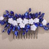 Teyglen Flower Rhinestone Wedding Hair Comb Floral Crystal Hair Piece