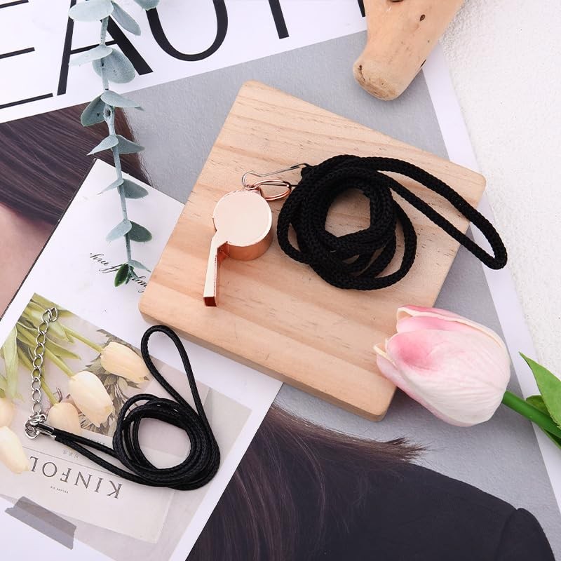 Rose Gold Survival Whistle for Girls Women Emergency Loud Safety