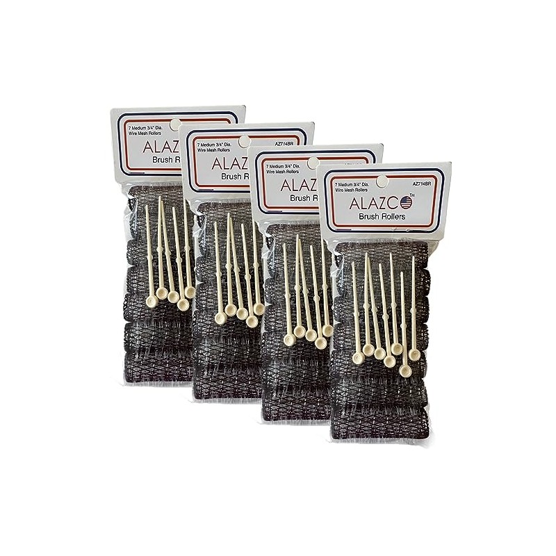 ALAZCO 28 pc Vintage Style Hair Roller Medium BRUSH ROLLERS