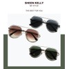 SHEEN KELLY Classic Aviator Sunglasses Women Men Retro Rimless Style