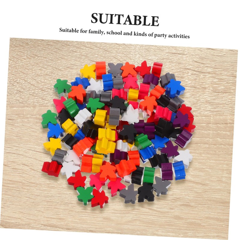 POPETPOP 100pcs Game Tokens Sorting Wooden Maple Token Counting Chess