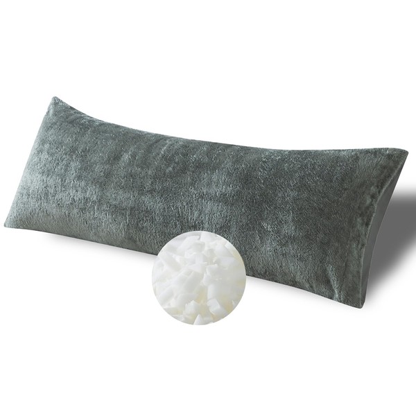 WhatsBedding Memory Foam Body Pillow with Plush Fuzzy Cover, Full
