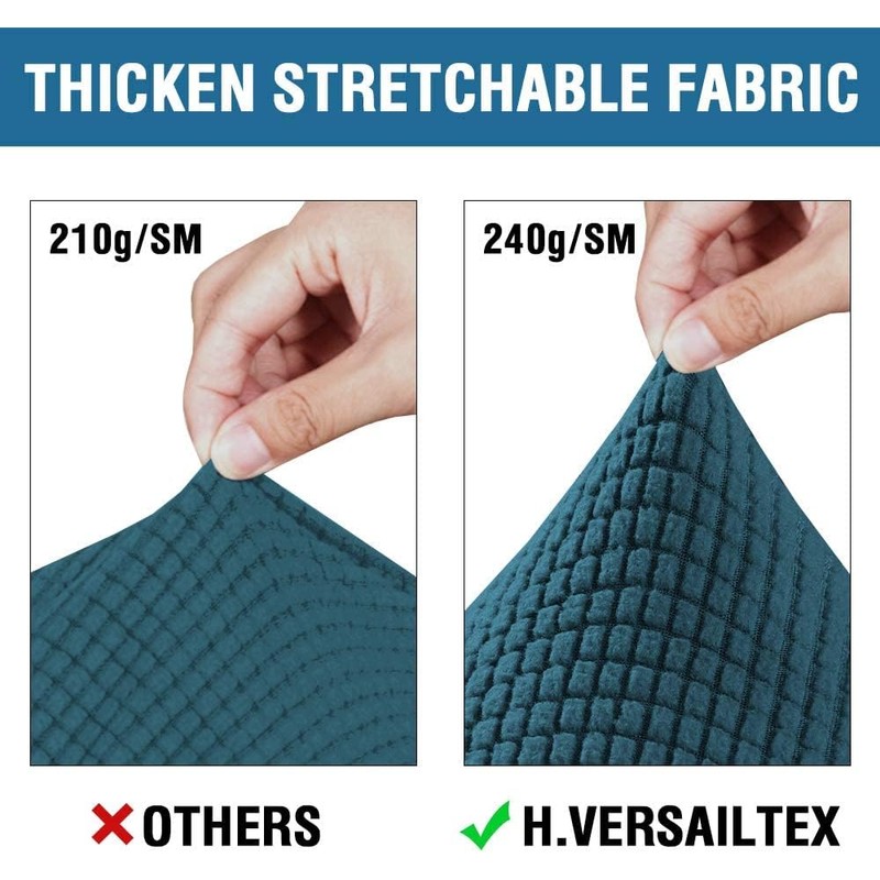 H.VERSAILTEX 3 Piece Stretch Sofa Covers for 2 Cushion Loveseat