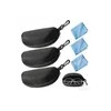 3pzs Estuche Lente De Sol Rígido Impermeable + 3 Paño