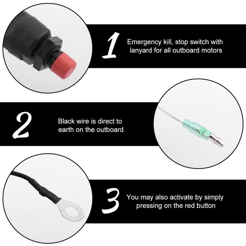 Boat Engine Motor Kill Stop Switch,Outboard Engine Ignition Emergency Kill