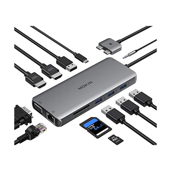 MacBook Pro Docking Station Dual Monitor MacBook Pro HDMI Adapter,12