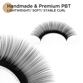 LASHVIEW 0.20 Thickness Silk D Curl Fake Eyelash Extensions Mixed Tray 8-15mm Natural Thick Lashes Individual Semi-Permanent Eyelashes Application for Professional Salon Use