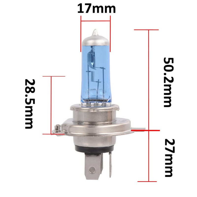 ETOPARS - 2 bombillas halógenas de gas xenón H4 de