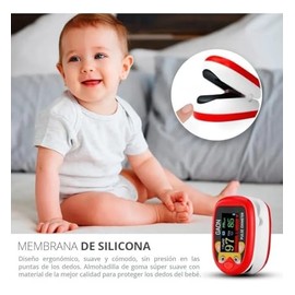 Oxímetro Digital Médico Pediatrico De Pulso Recargable  Niños Medidor de Saturación y Frecuencia Respiratoria (Rojo)                                  