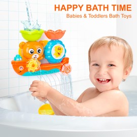 RILSO Bath Toys for Toddlers 1-3 Years Old,Babies Bath Toys 6-12+ Months,Water Bathtub Toys for Toddlers 1-3-5,Toddlers Toys for 1 2 3 4 5 Years Old Girls Boys Gifts,Baby Sensory Toys 6-12-18 Months