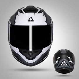 TRIANGLE Motorcycle Helmets Full Face Motorcycle Helmet for Men & Women with Tinted and Clear Visor Meet Dot Approved