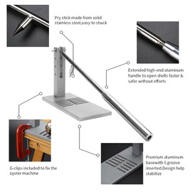 SANLIUJIU Oyster Opening Tool, Oyster Shucker-Shucking Machine, Oyster Opener Machine, Oyster Shucking Clamp Tool Kit with Oyster Shucking Knife and Gloves, Aluminum Oyster Shucking Clamp