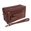 VISCONTI Soft Leather Wrist Bag With Detachable Strap 18233 Brown