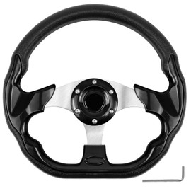 QYMOPAY Golf Cart Steering Wheel, Skid Steering Wheel, Universal Golf Cart for Club Car EZGO RXV and TXT, Yamaha, Precedent Tempo, DS
