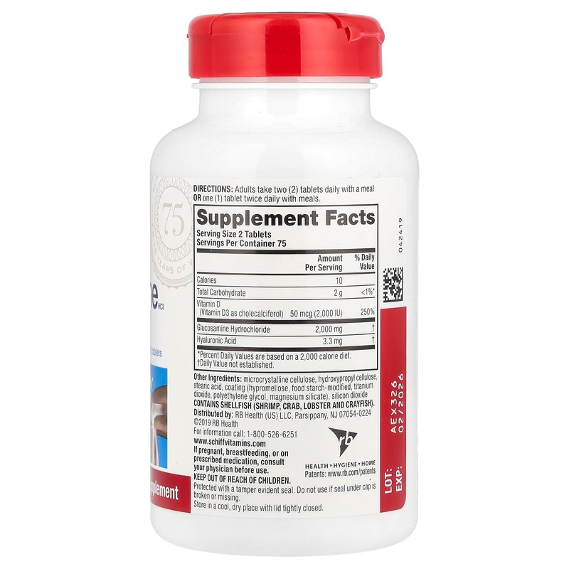 Schiff Glucosamine HCI, 2000 mg Per 2 Coated Tablets, 150