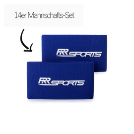 RR Sports - Shin Pad Holder, Pack of 14, Blue, Football Accessories for Men, Women & Children, Football Ankle Straps Holder, Guard Stay Socks Holder Set for Football Socks, Unisex Socks Holder