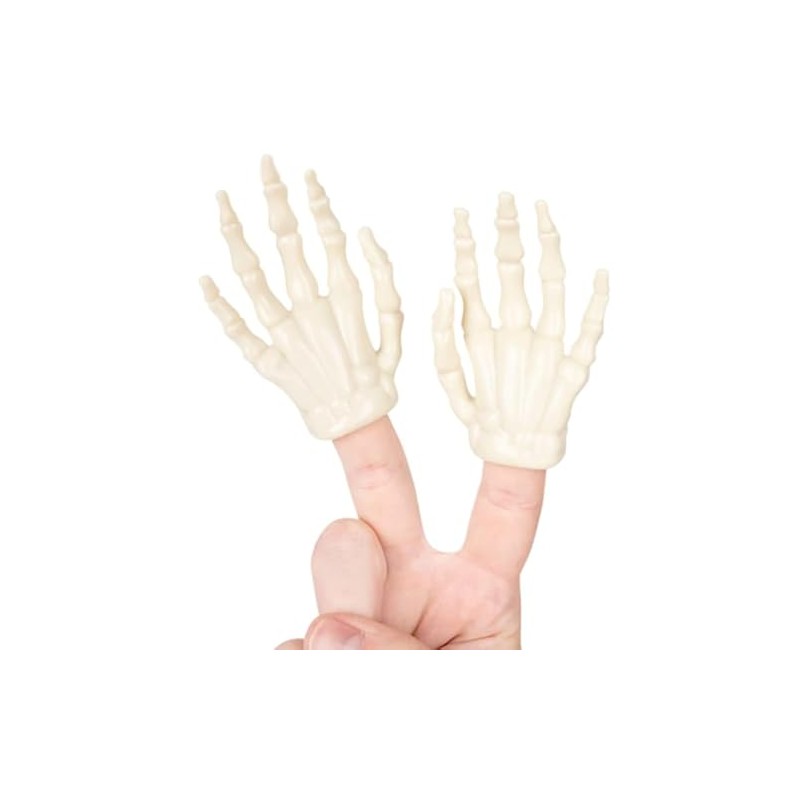 Accoutrements Archie McPhee Funny Glow-in-The-Dark Skeleton Finger Hands: Spooky Set