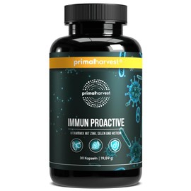 Immun Proactive by Primal Harvest® (30 Capsules) Complete with Vitamins, Minerals, Elderberries - Extract and Beta Glucan - Immune System Support - 1 Capsule per Day