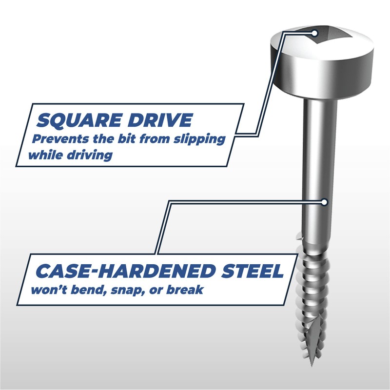Kreg SPS-C1-500 Zinc Pocket Screws, 1-Inch, #7 Coarse Thread, Pan