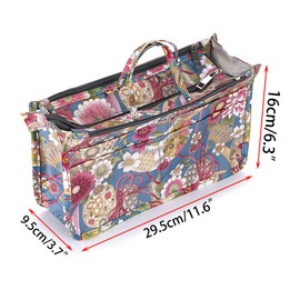 IGNPION Printed Handbag Insert Organiser with 13 Pockets, Expandable Zipper Bag, Shopping Bag, Organiser, Nappy Bag, Insert with Handle, Yellow (sunflower)