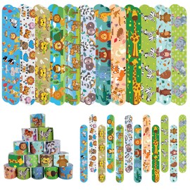 Mienocol 24 PCS Animals Slap Bracelets Wristband Slap Bands for Kids,Jungle Party Snap Band Bracelets Kids Party Supplies Favors Kids Birthday Gift Classroom Prizes Xmas Gifts