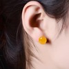 Orange Jade Earrings for Women Natural Stone Beaded Earrings Ball