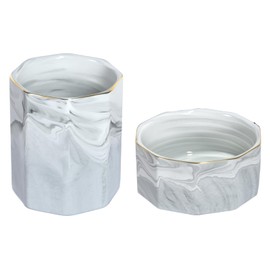 Aesthetic Desk Organizer Set of 2 For Your Office - Sturdy Concrete Desktop Accessories For Women or Men Enhance Any Office Decor - Set incl. Pen Holder, Paperclip Storage (grey)