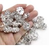 24PCS Rhinestone Buttons for Crafting Silver Crystal Flower Button Embellishments Crafting Bulk for