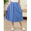 GORLYA Girls A-Line Elastic High Waist Pleated Swing Maxi Skirt