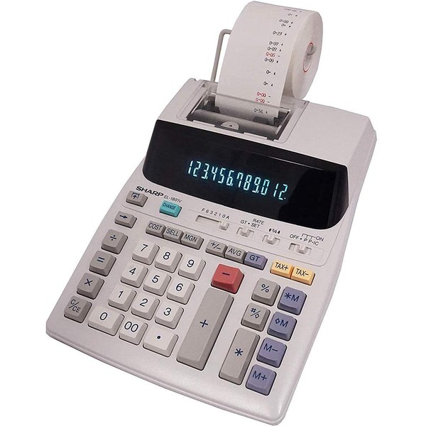 Sharp EL-1801P 2-Digit 2-Color Serial Printing Calculator