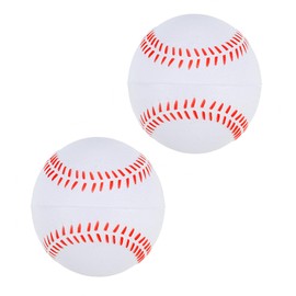PATIKIL 9 Inch Baseball 2 Pack Soft Baseballs Standard Size Adult Leather Training Baseball Unmarked Baseballs for Youth Pitching, White