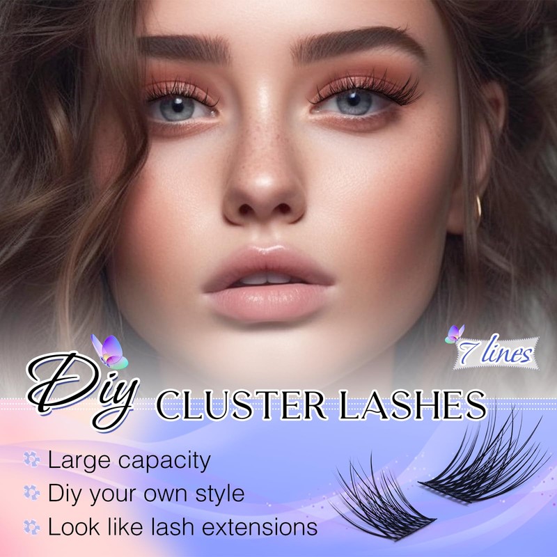 LZM Individual Lashes Natural LookFalse Eyelashes 8-14 mm D Curl