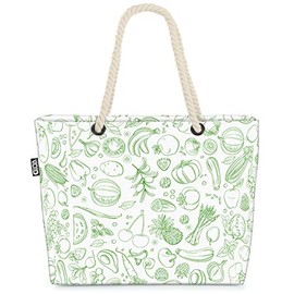 VOID Fruits and Vegetables Beach Bag Shopper 58 x 38 x 16 cm 23 L XXL Shopping Bag Travel Bag Beach Bag