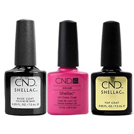 CND Original Shellac Hot Pop Pink Plus Base Coat Plus Top Coat 7.3 ml 1er Set 1 x 22 ml