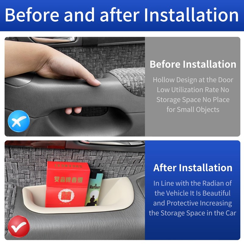 VLSDJ 4 Pieces Car Interior Door Storage Box Suitable for