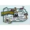 Pennsylvania State Map and Landmarks Collage Fridge Souvenir Collectible Magnet