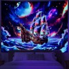 Amhokhui UV Reactive Trippy Tapestry Blacklight Neon Ocean Wave Tapestries
