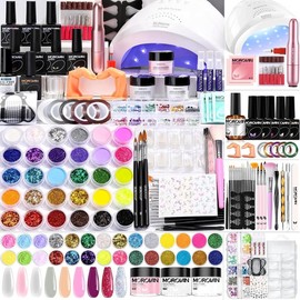 MOROVAN 【Free Shipping】MOROVAN Blossom Acrylic Nail Kit for Beginners: with Everything Professional Gel Polish and UV Lamp Glitter Acrylic Powder Complete Starter Kit Supplies - Series: Blossom Pro