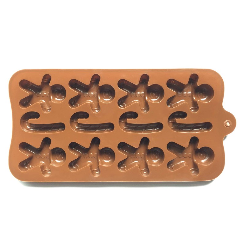 2pcs Christmas Silicone Molds for Baking Jelly Soap, Candy Cane,