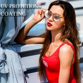 SIPHEW Round Polarized Sunglasses for Women Classic Retro SunGlasses with UV400 Protection for Outdoor/Driving