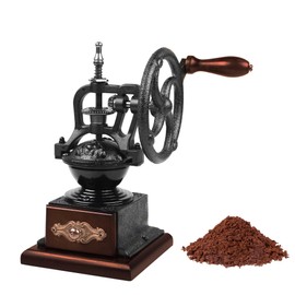 XINQUILIFY Manual Burr Coffee Grinder,Home Vintage Style Wooden Hand Crank Coffee Maker Grinder