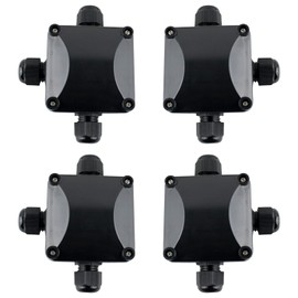 GWHOLE 4Pcs Waterproof IP66 Outdoor Electric Junction Project Box, 3-Way Outdoor Cable Connectors Outdoor/External Electrical Light Junction Box, 6mm-10.2mm