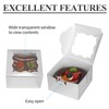 KPOSIYA 60 Pcs Silver Bakery Boxes with Window Individual Cupcake