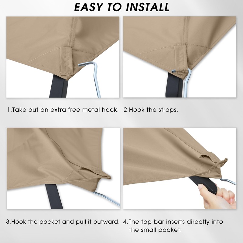 MASTERCANOPY Grill Gazebo Replacement Canopy Top for Model L-GG001PST-F (Beige)