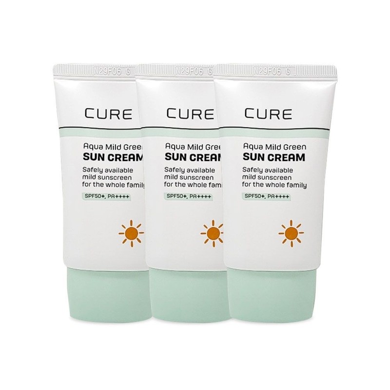 Kim Jeong-moon Aloe 김정문알로에 큐어 아쿠아 마일드 그린 선크림 40ml(SPF50+)