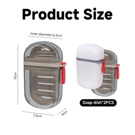 2 Pieces Portable Soap Dish, Soap Dish With Tray, Sea Soap Dish With Lid, Travel Soap Dish, Leak-Proof Soap Dish, Suitable For Business Trips, Travel