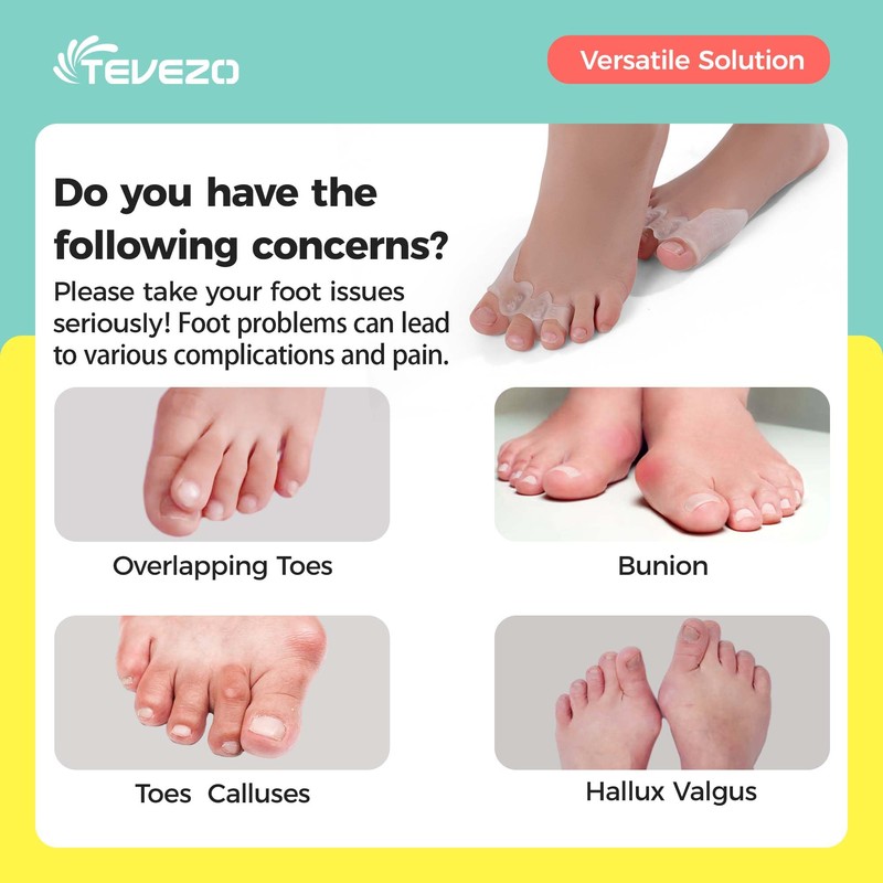 TEVEZO Toe Spacers & Bunion Corrector for Kids | Toe