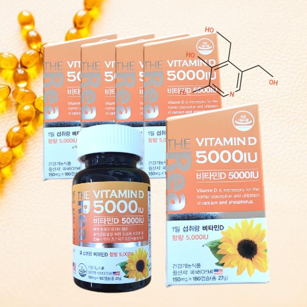 The Real Safflower Seed Vitamin D 3 150mg 720+180 Capsules Calcium Bone Supplement / 더리얼 홍화씨 비타민 D 3 150mg 720+180캡슐 칼슘 뼈 영양제